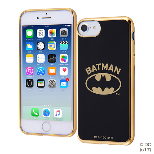 iPhone 8/7/6s/6 バットマン/TPUソフトケース メタリック/バットマンロゴ